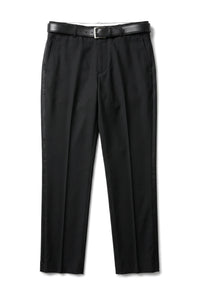 Pantalon de smoking noir pour homme, rayures satinées, idéal pour mariage ou bal de promo.