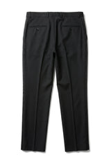 Pantalon de smoking noir pour homme, rayures satinées, idéal pour mariage ou bal de promo.