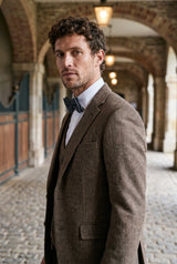Nœud papillon en tweed noir pour homme