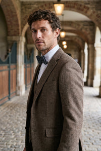 Nœud papillon en tweed noir pour homme