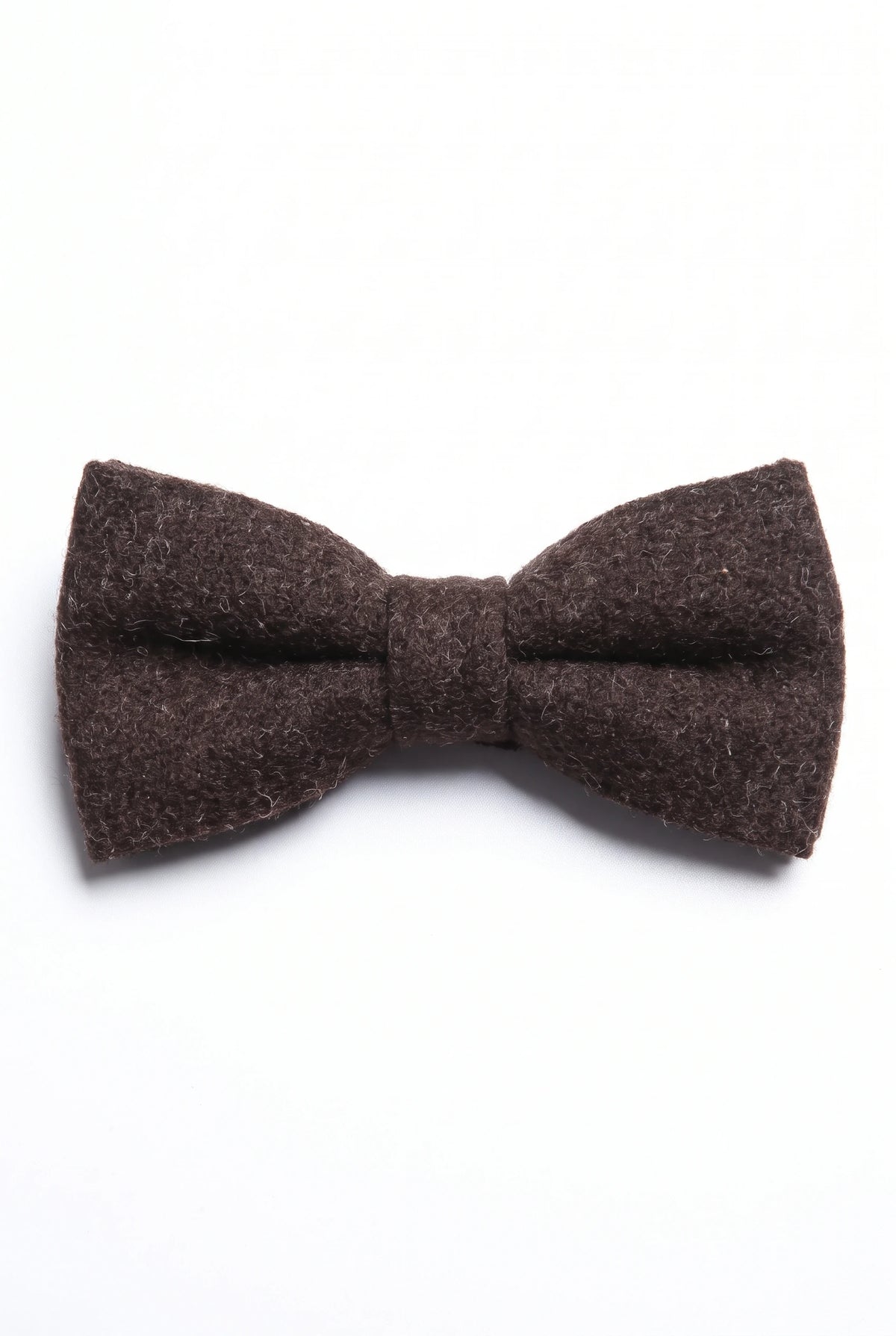 Nœud papillon pour homme en tweed noir mélangé laine