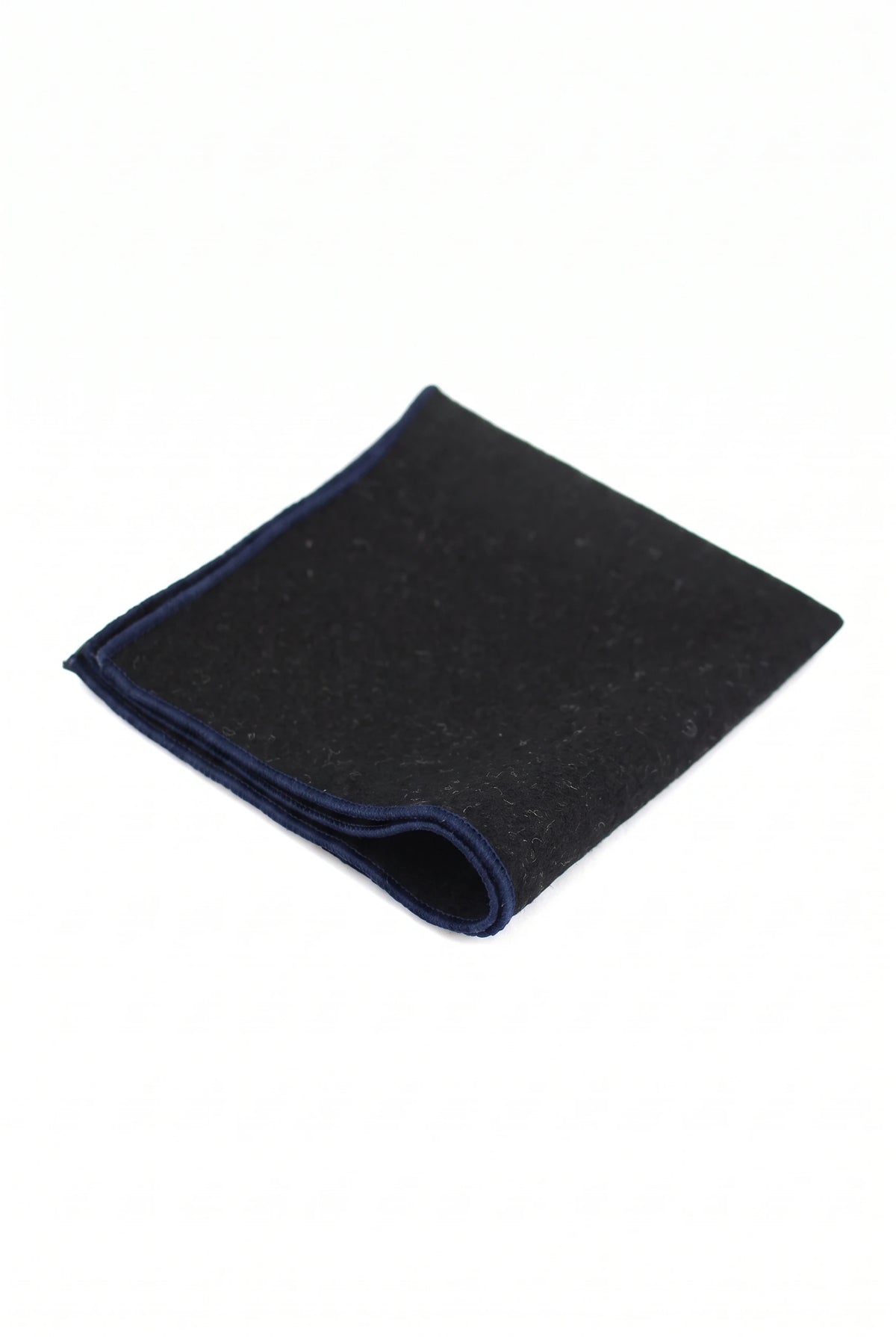Pochette de costume pour homme en tweed noir mélangé laine