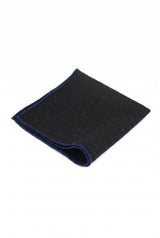 Pochette de costume pour homme en tweed noir mélangé laine