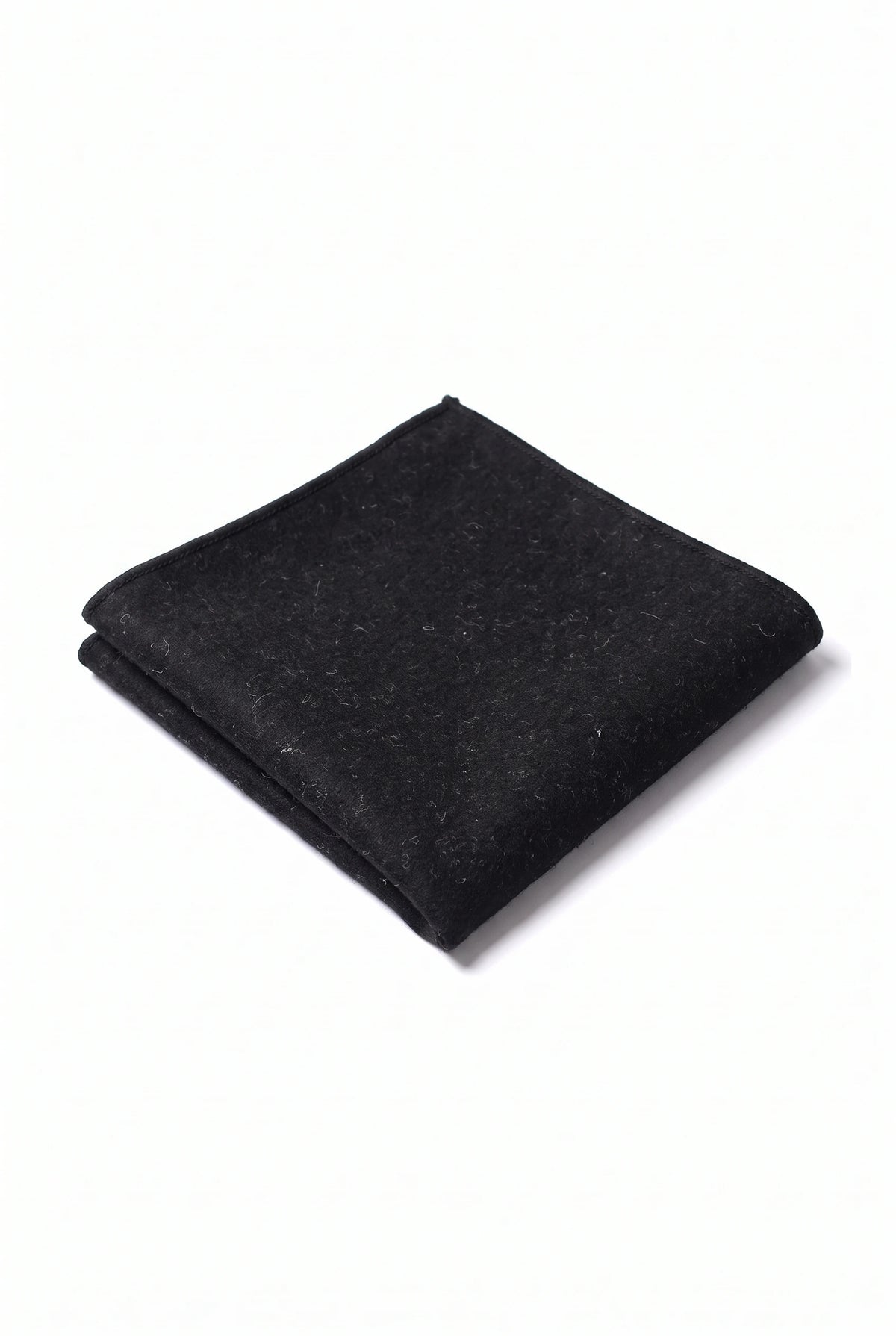 Pochette de costume pour homme en tweed noir mélangé laine