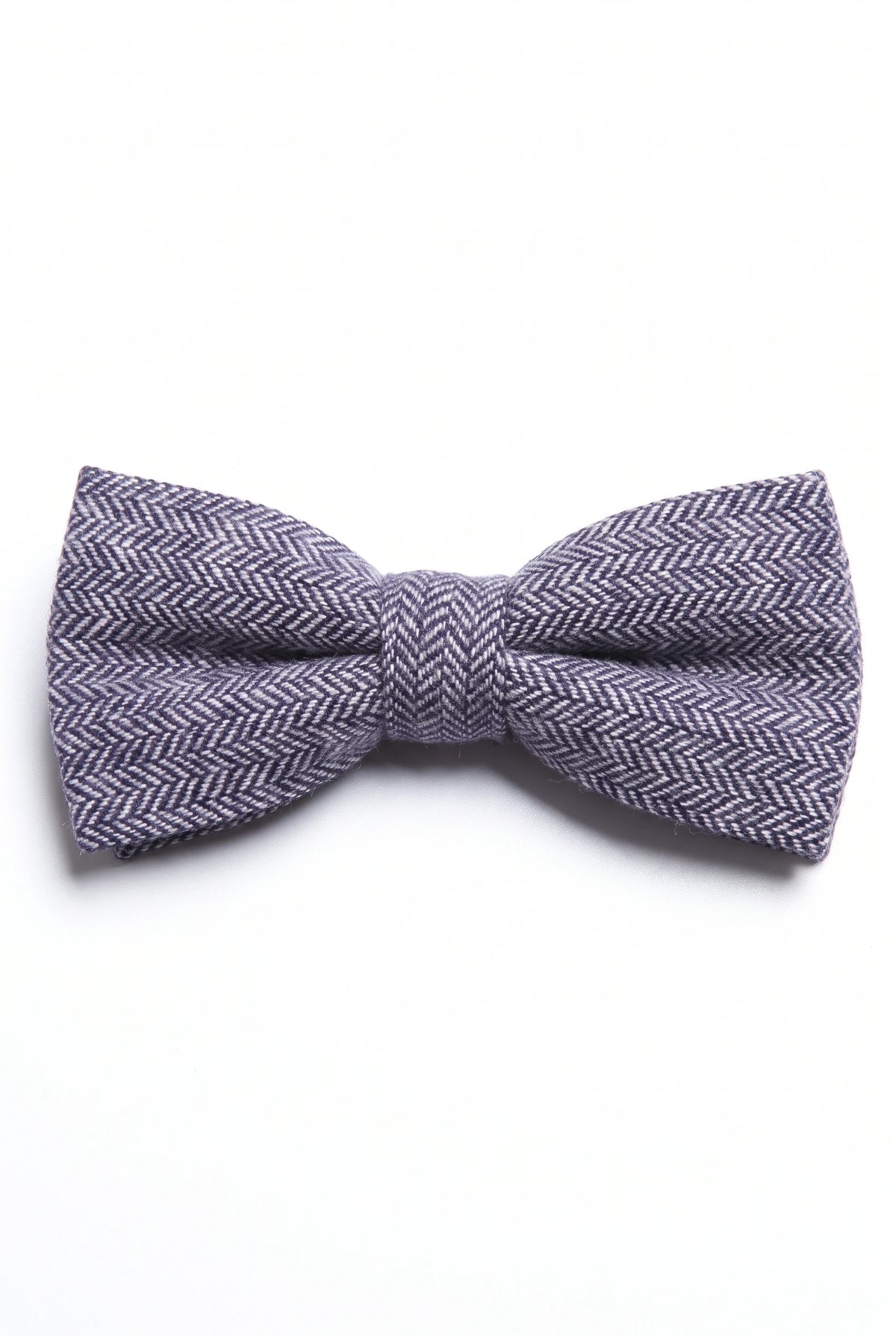 Nœud papillon en tweed bleu à chevrons pour homme