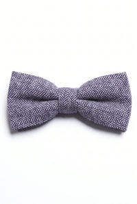 Nœud papillon en tweed bleu à chevrons pour homme