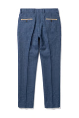 Pantalon à carreaux en tweed bleu à chevrons Dion pour homme