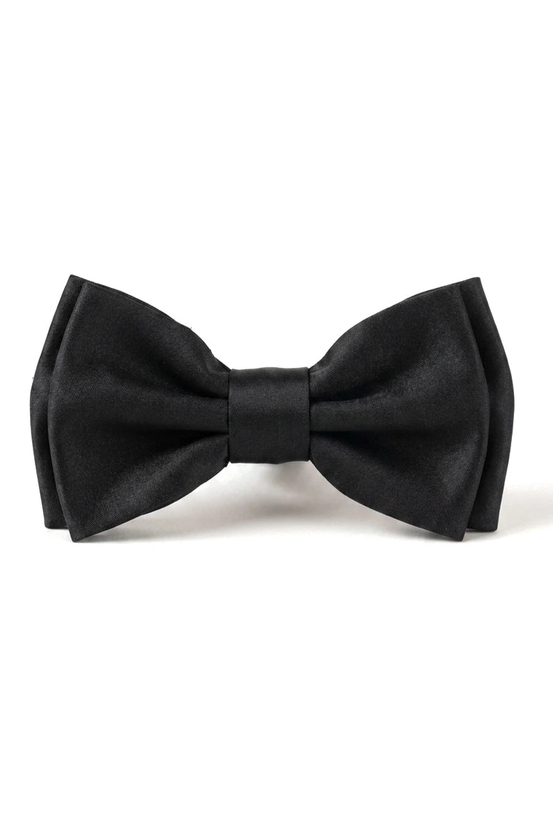Coffret cadeau pour homme : nœud papillon, pochette et boutons de manchette, couleur noire