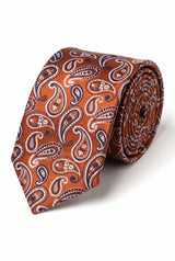 Cravate pour homme à motif cachemire bronze