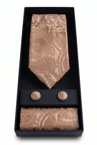 Coffret cadeau cravate à motif cachemire bronze pour homme