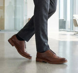 Chaussures habillées brogues en cuir marron pour hommes