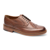 Chaussures habillées brogues en cuir marron pour hommes