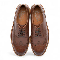 Chaussures habillées brogues en cuir marron pour hommes