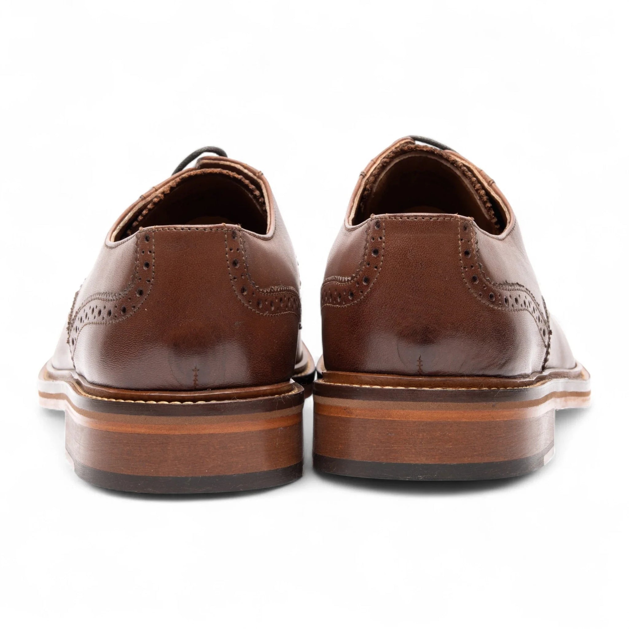 Chaussures habillées brogues en cuir marron pour hommes