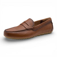 Mocassins en cuir marron pour hommes