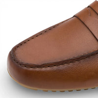 Mocassins en cuir marron pour hommes