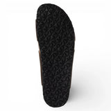 Sandales pantoufles en cuir marron pour hommes