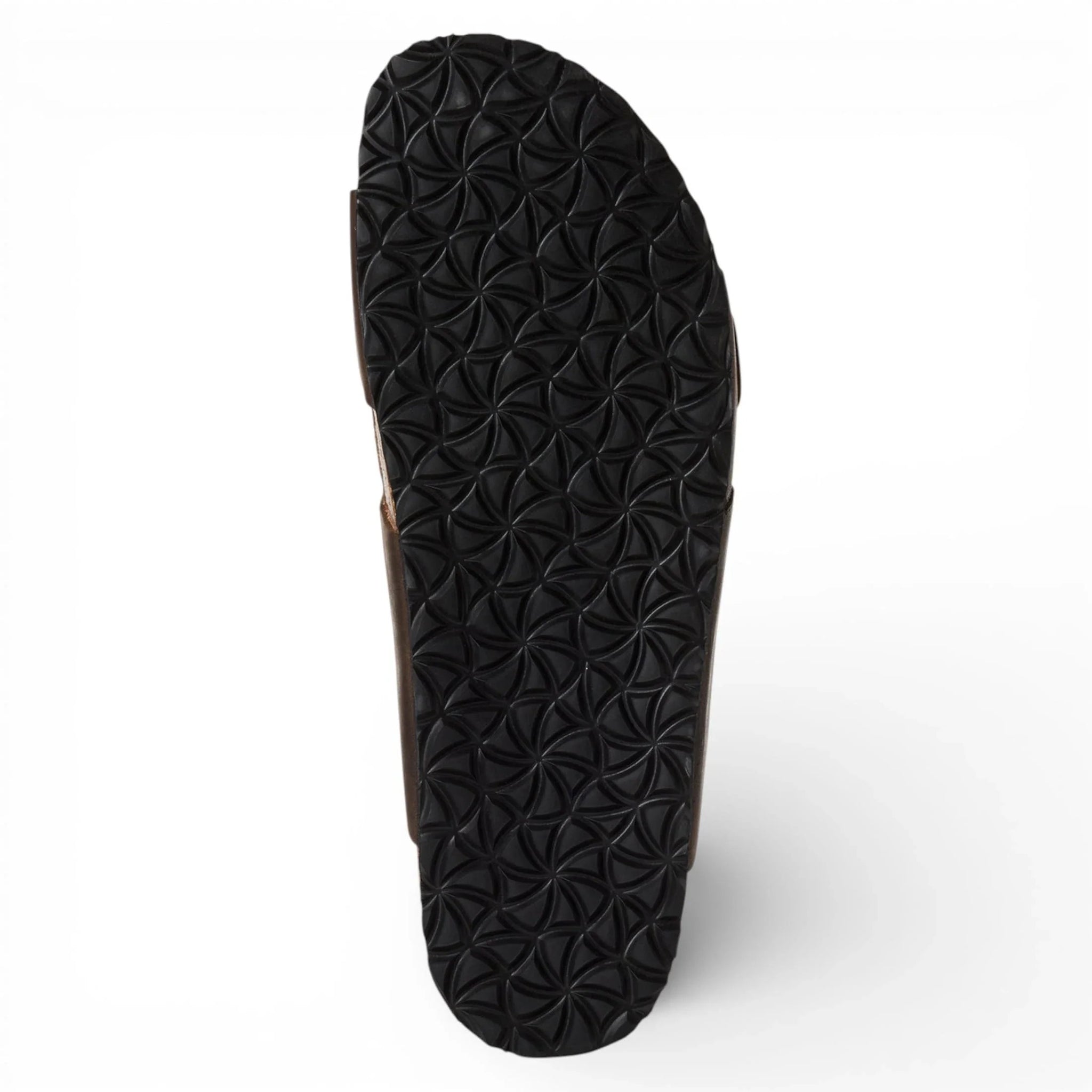 Sandales pantoufles en cuir marron pour hommes