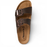 Sandales pantoufles en cuir marron pour hommes