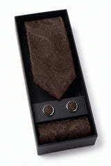 Coffret cadeau cravate marron à motif cachemire pour homme