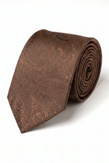Coffret cadeau cravate marron à motif cachemire pour homme