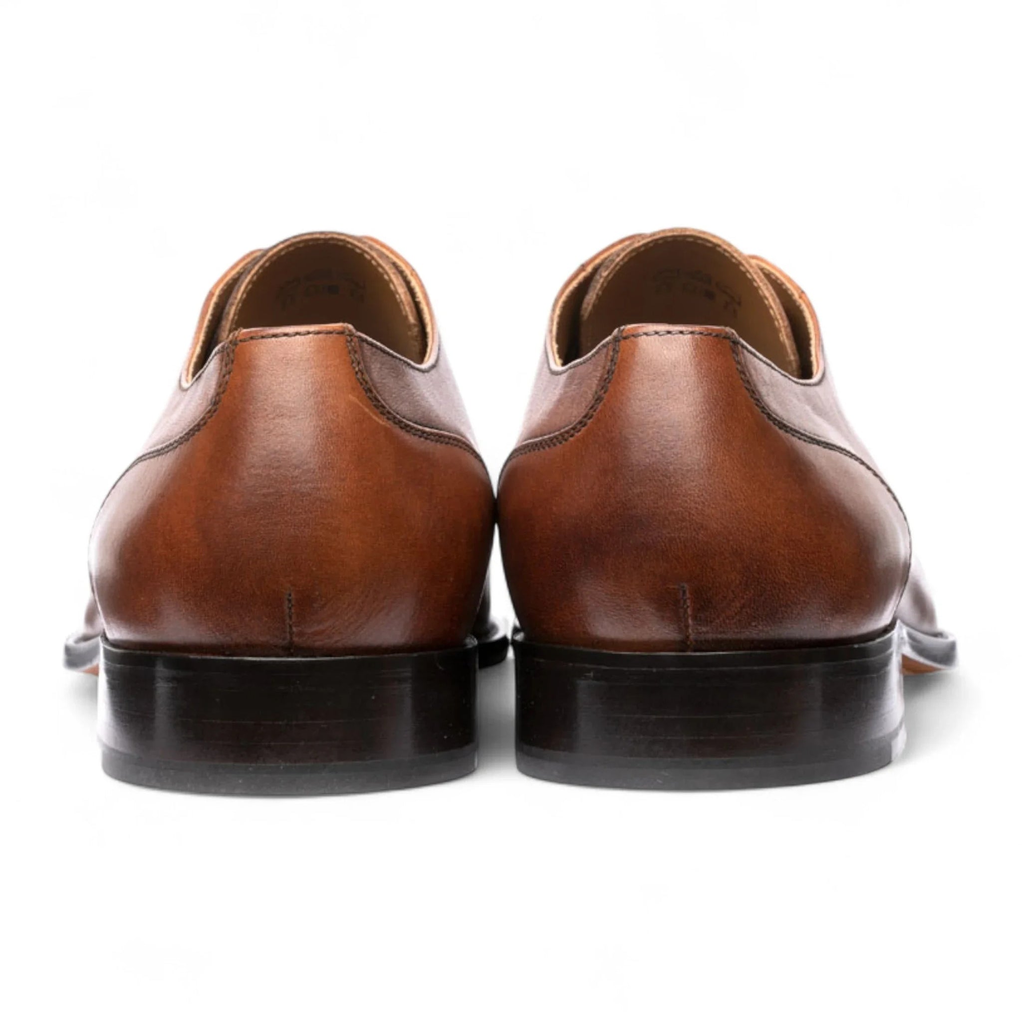 Chaussures Derby pour homme en cuir marron uni à bout rapporté