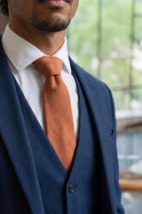 Cravate pour homme en daim marron