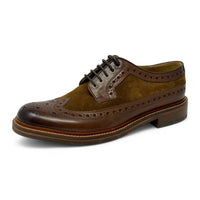 Chaussures brogues pour hommes en cuir suédé marron