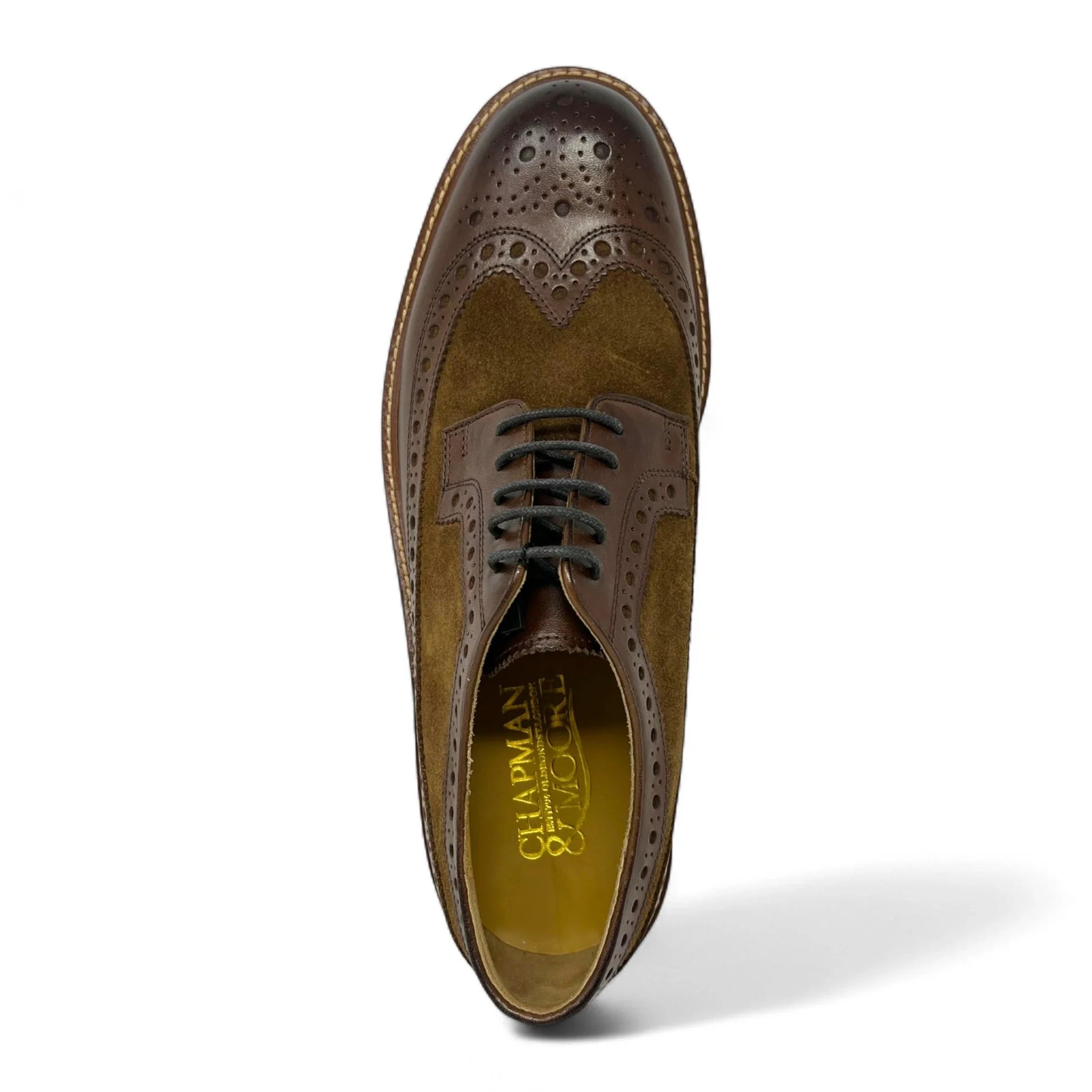 Chaussures brogues pour hommes en cuir suédé marron