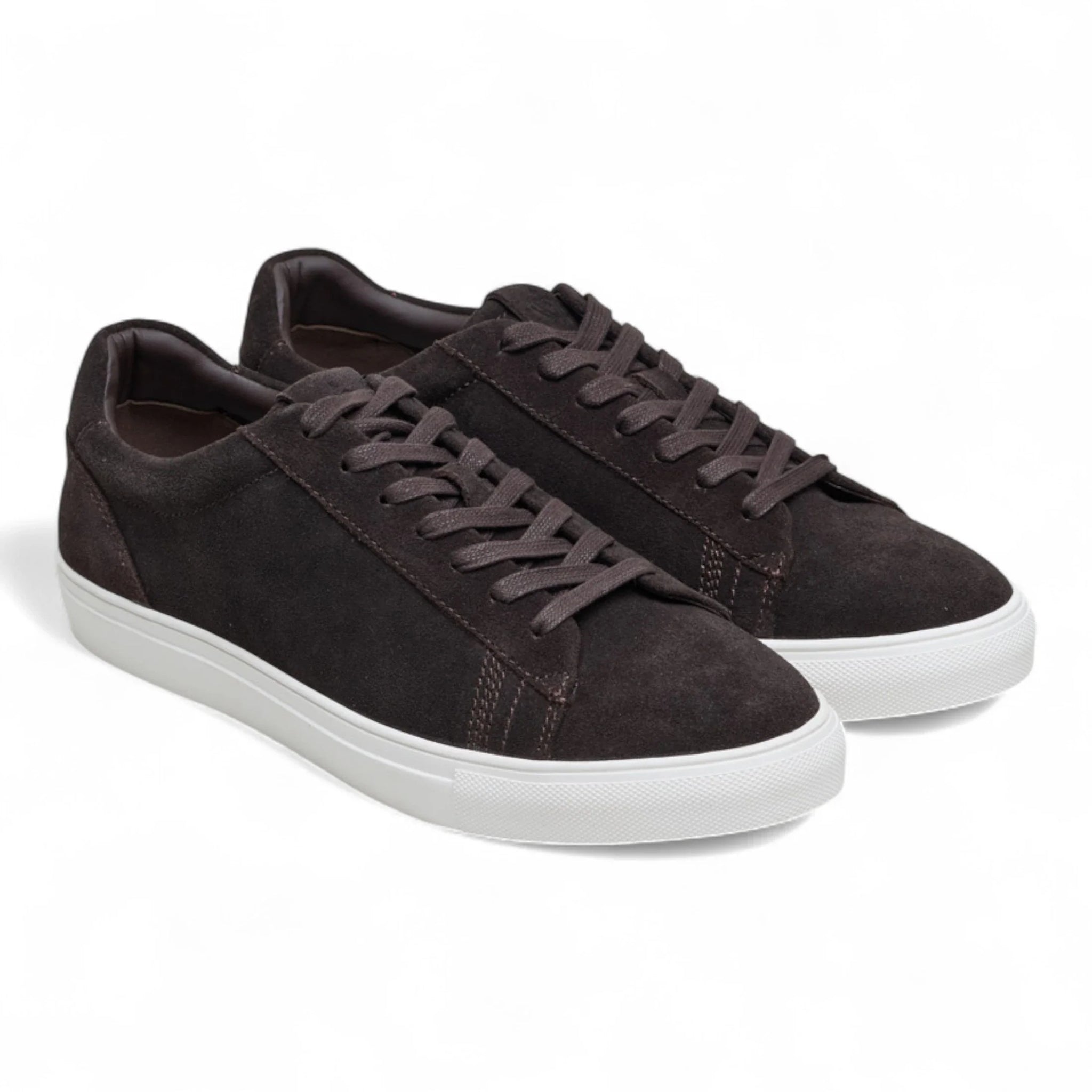 Baskets décontractées à lacets en cuir suédé marron pour homme