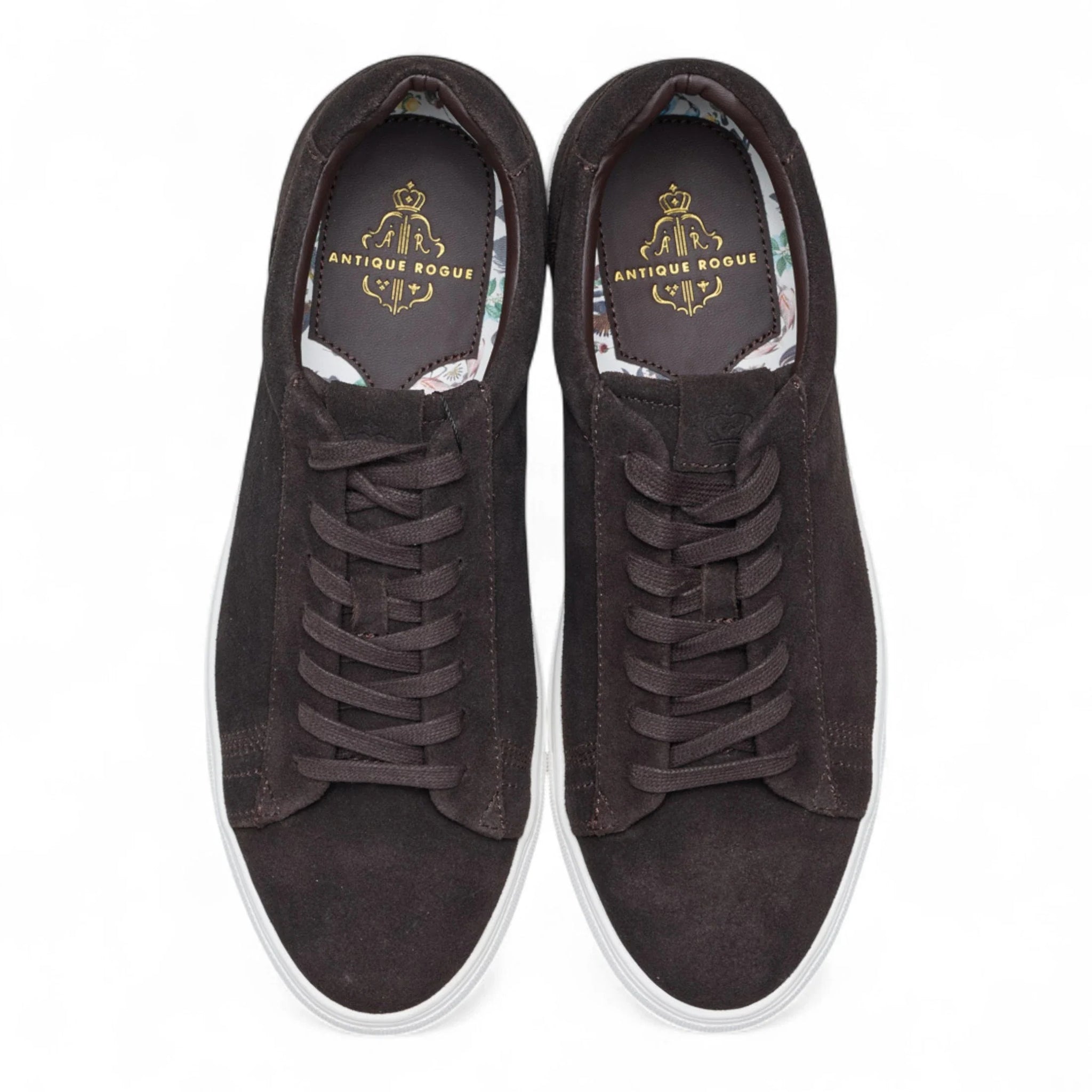 Baskets décontractées à lacets en cuir suédé marron pour homme