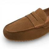 Mocassins en daim marron pour hommes