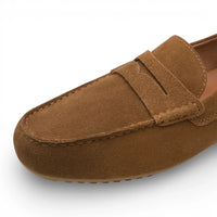 Mocassins en daim marron pour hommes