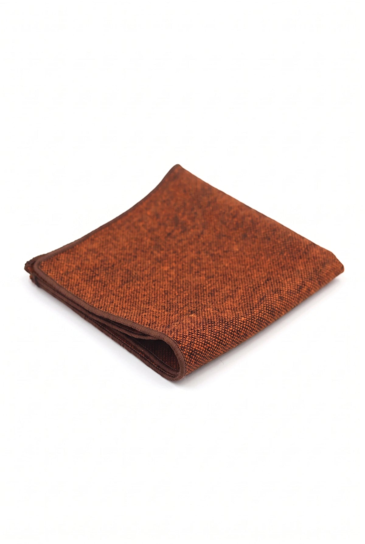 Pochette de costume en tweed marron pour homme