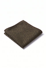 Pochette de costume en tweed marron pour homme