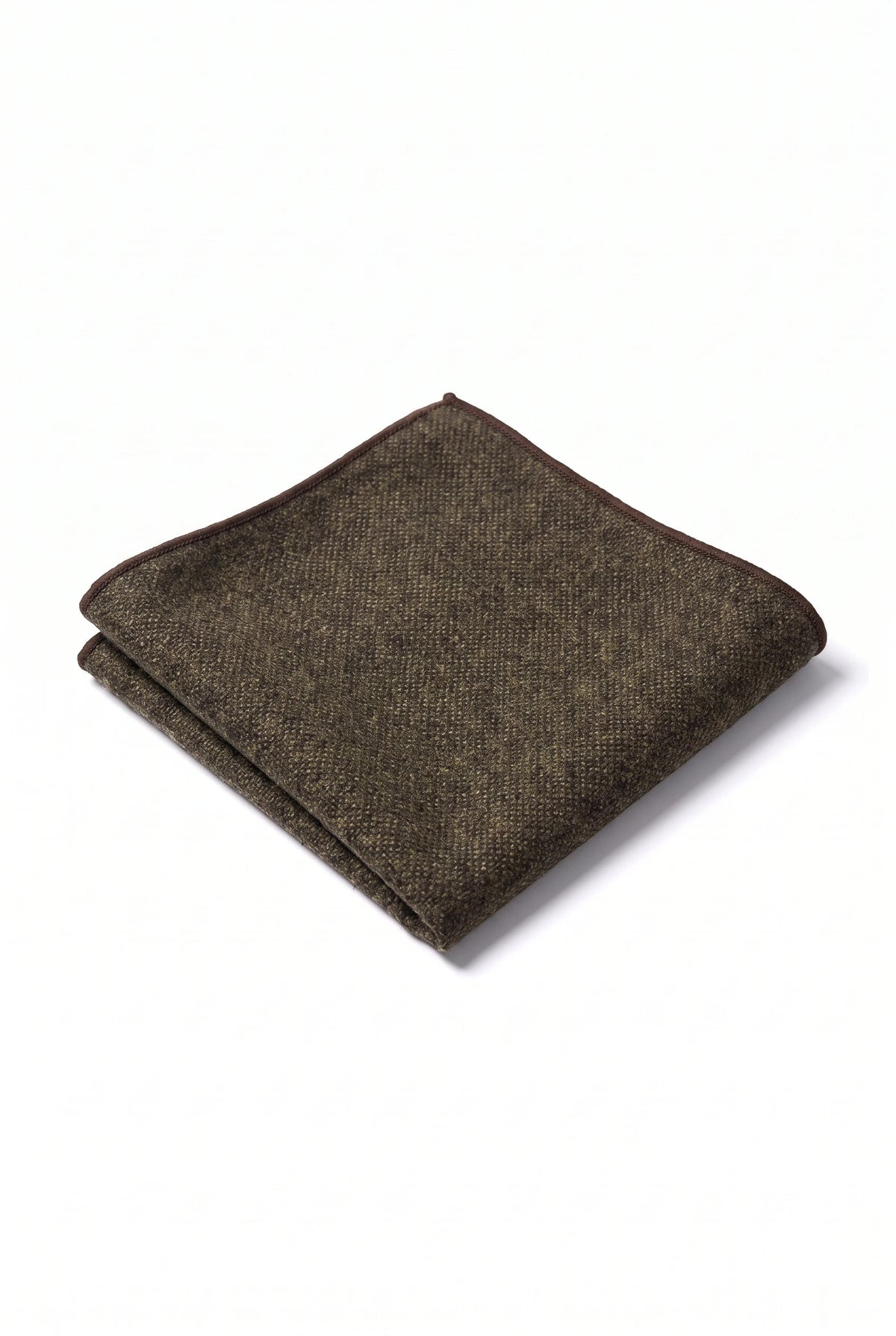 Pochette de costume en tweed marron pour homme