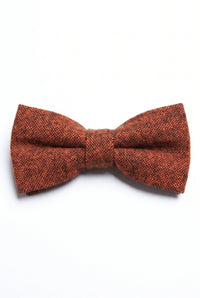 Nœud papillon pour homme en tweed marron mélangé laine