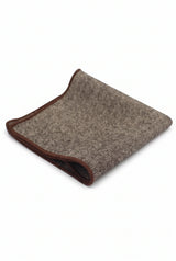 Pochette de costume pour homme en tweed marron mélangé laine