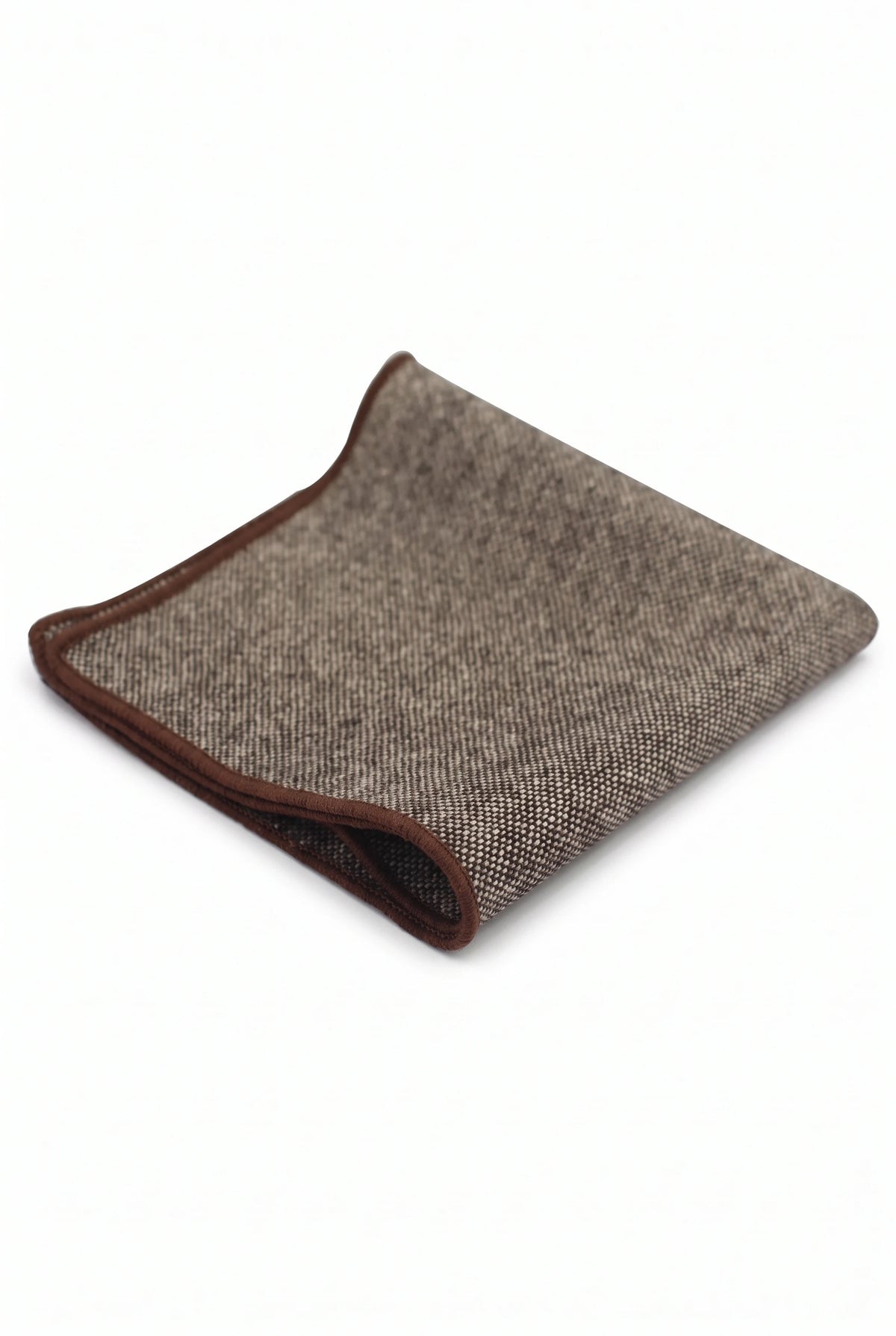 Pochette de costume pour homme en tweed marron mélangé laine