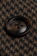 Manteau pour homme en tweed pied-de-poule mélangé laine marron