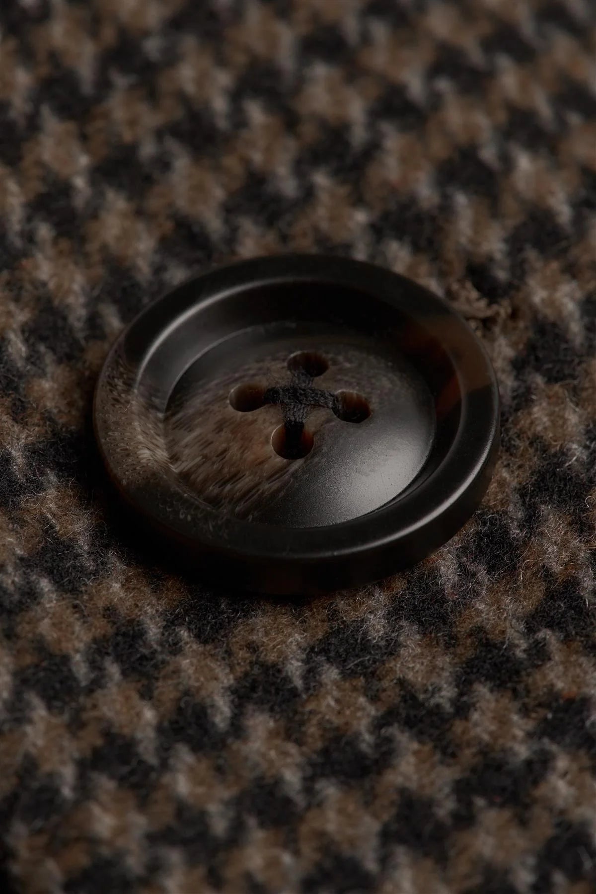 Manteau pour homme en tweed pied-de-poule mélangé laine marron