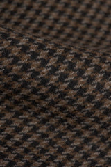 Manteau pour homme en tweed pied-de-poule mélangé laine marron