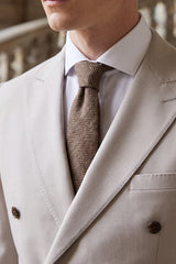 Cravate en tweed marron mélangé laine pour homme