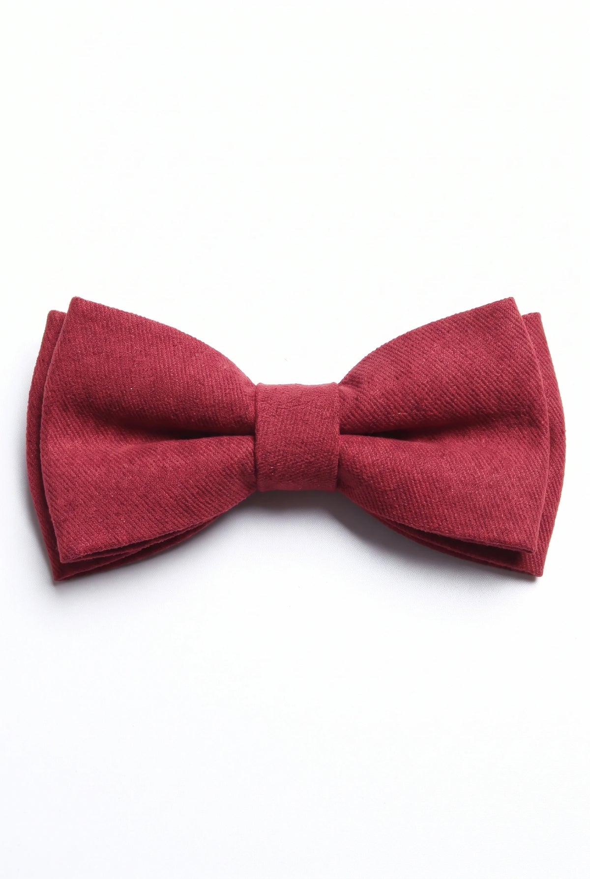 Nœud papillon bordeaux double épaisseur pour homme
