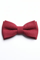 Nœud papillon bordeaux double épaisseur pour homme