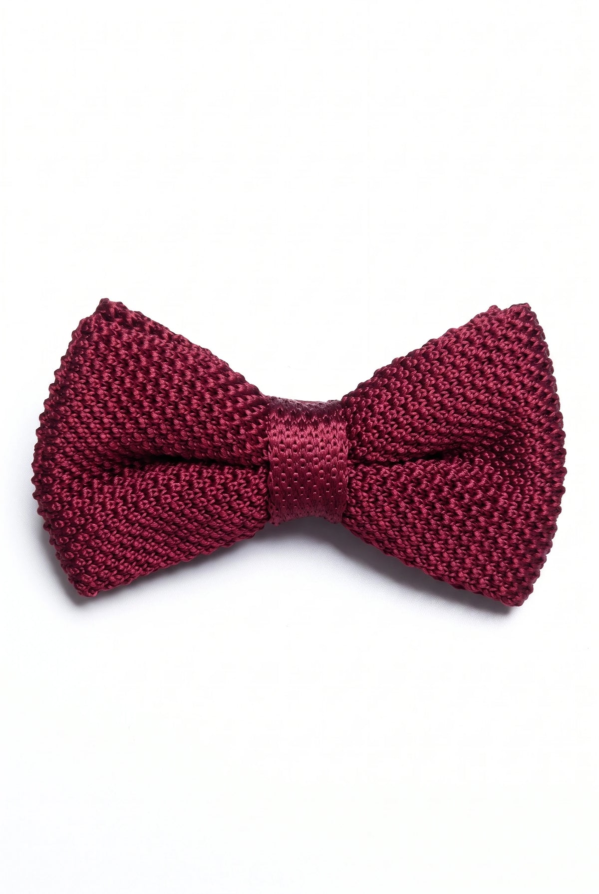 Nœud papillon bordeaux tricoté pour homme