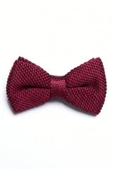 Nœud papillon bordeaux tricoté pour homme
