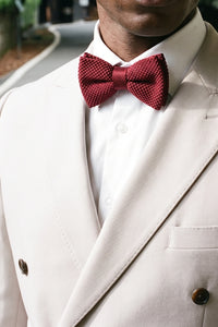 Nœud papillon bordeaux tricoté pour homme