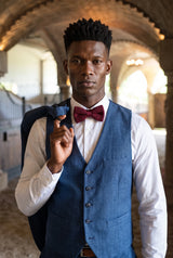 Nœud papillon bordeaux tricoté pour homme