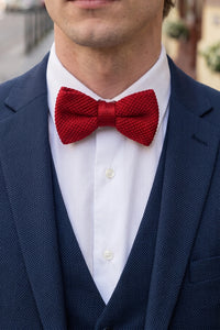 Nœud papillon tricoté bordeaux pour homme